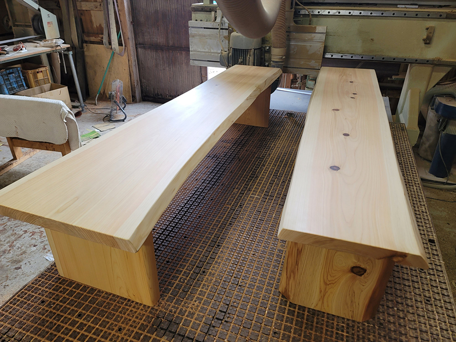 木の一枚板ベンチ