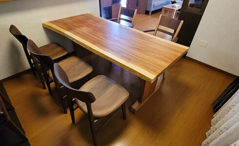 無垢一枚板ダイニングテーブルセット