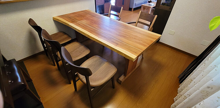 無垢一枚板ダイニングテーブルセット