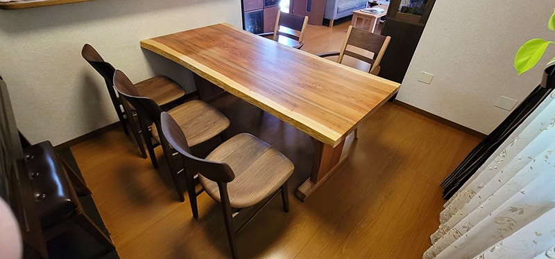無垢一枚板ダイニングテーブルセット