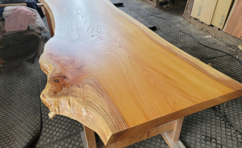 ケヤキ無垢一枚板テーブル