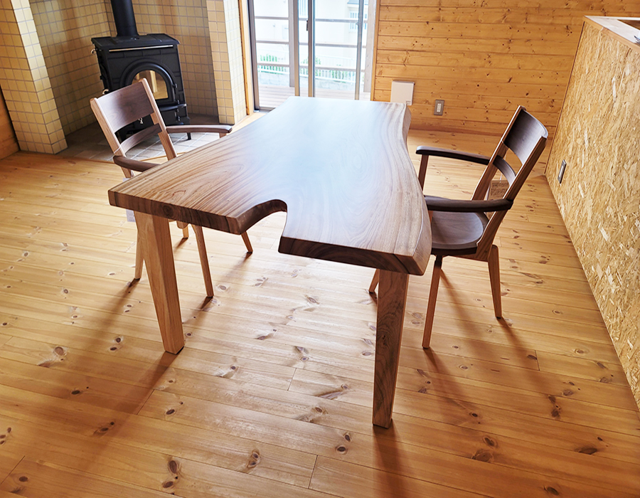 無垢一枚板ダイニングテーブルセット