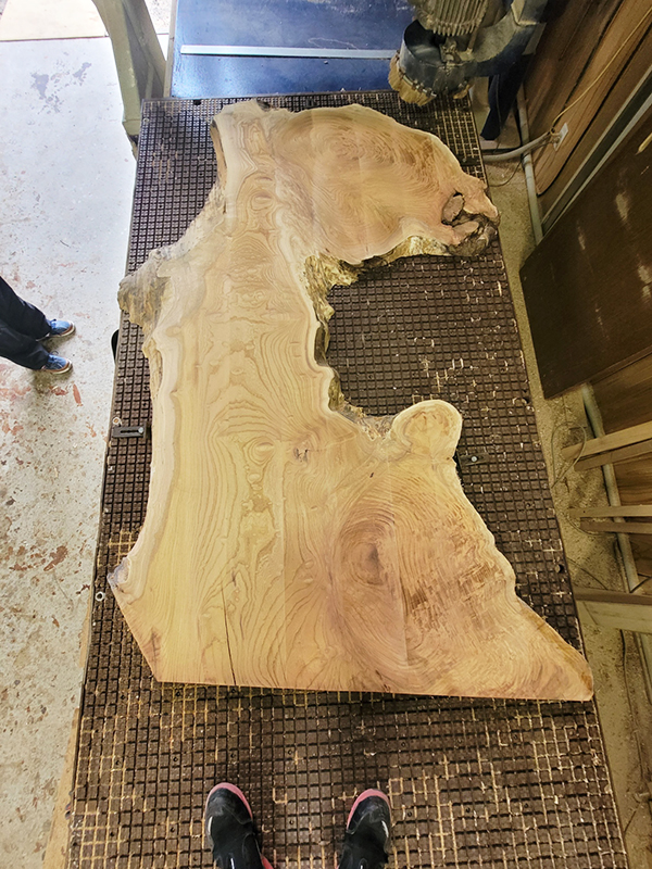 変形一枚板ワークデスク