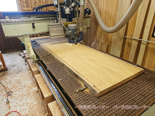 幅広い板を削る機械