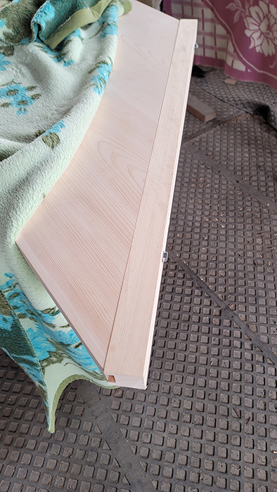 桧カウンター運送養生